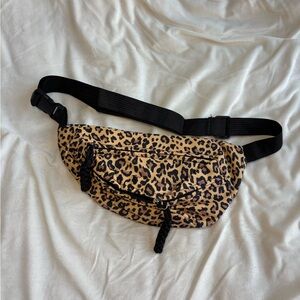 Leopard Print Crossbody Bag with Two Compartments